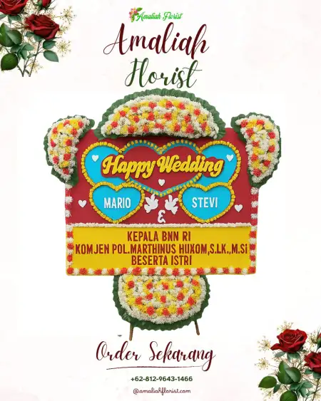 Papan Bunga Pernikahan Tomalou